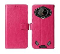 Tnviud Flip Premium Retro Cuir Housse Coque TPU Silicone Étui pour DOOGEE S200 Ultra 5G Cas Magnétique Téléphone Couverture Protecteur Cover Case Support (Rose)