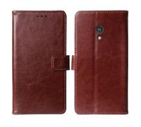 Tnviud Flip Premium Retro Cuir Housse Coque TPU Silicone Étui pour Nokia 3210 2024 / HMD 3210 / HMD Barça 3210 2.4" Cas Magnétique Téléphone Couverture Portefeuille Cover Case Support (Brun)