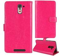 Tnviud Flip Retro Business Cuir Housse Coque Étui pour Swissvoice S510 M / S510 C/Amplicomms M510-C / M510-M 5" Cas Magnétique Téléphone Couverture Protecteur Portefeuille Cover Case Support (Rose)