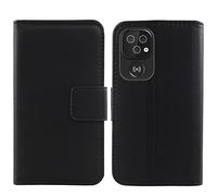 Tnviud Flip Veritable Cuir Housse Coque Etui Cas pour Doro 8100/8100 Plus / 8110/8110 Plus / 8210/8220 / 8200/8200 Plus Premium Cover TPU Silicone Case Genuine Leather Wallet (Noir)