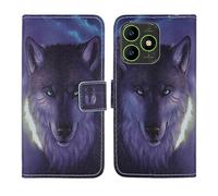 Tnviud Housse Case PU Cuir Cover Flip Etui Coque Protection Skin pour Acer Sospiro A5 Plus 6.51" (Wolf Design)