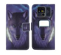 Tnviud Housse Case PU Cuir Cover Flip Etui Coque Protection Skin pour AGM G3 Pro 5G 6.72" (Wolf Design)