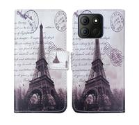 Tnviud Housse Case PU Cuir Cover Flip Etui Coque Protection Skin pour Aligator S6600 Duo 6.6" (Stamp Tower Design)