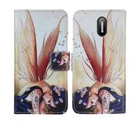 Tnviud Housse Case PU Cuir Cover Flip Etui Coque Protection Skin pour Brondi Amico Home Nero 1.77" (Wing Girl Design)