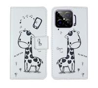 Tnviud Housse Case PU Cuir Cover Flip Etui Coque Protection Skin pour Condor Nova 80 6.67" (Giraffe Design)