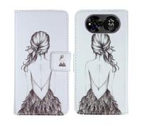Tnviud Housse Case PU Cuir Cover Flip Etui Coque Protection Skin pour Condor Nova 80 Pro 6.67" (Back Girl Design)