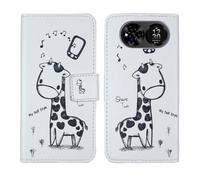 Tnviud Housse Case PU Cuir Cover Flip Etui Coque Protection Skin pour Condor Nova 80 Pro 6.67" (Giraffe Design)