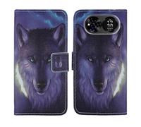Tnviud Housse Case PU Cuir Cover Flip Etui Coque Protection Skin pour Condor Nova 80 Pro 6.67" (Wolf Design)