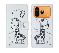 Tnviud Housse Case PU Cuir Cover Flip Etui Coque Protection Skin pour Coolpad Cool 80 6.7" (Giraffe Design)