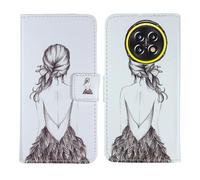 Tnviud Housse Case PU Cuir Cover Flip Etui Coque Protection Skin pour CUBOT Kingkong ACE 5 6.74" (Back Girl Design)