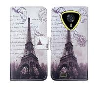 Tnviud Housse Case PU Cuir Cover Flip Etui Coque Protection Skin pour Cubot Kingkong Mini 4 4.7" (Stamp Tower Design)