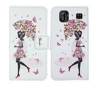 Tnviud Housse Case PU Cuir Cover Flip Etui Coque Protection Skin pour Energizer E13 1.77" (Umbrella Girl Design)