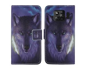 Tnviud Housse Case PU Cuir Cover Flip Etui Coque Protection Skin pour Energizer E288s 2.8" (Wolf Design)