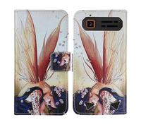 Tnviud Housse Case PU Cuir Cover Flip Etui Coque Protection Skin pour Gigaset GLX8 Plus 2.4" (Wing Girl Design)