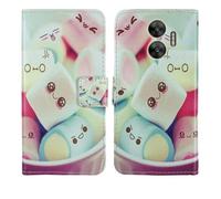 Tnviud Housse Case PU Cuir Cover Flip Etui Coque Protection Skin pour Hammer Blade V 5G / Hammer Force 5G 6.59" (Lovely Design)