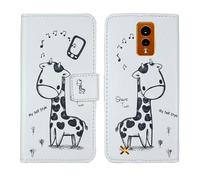 Tnviud Housse Case PU Cuir Cover Flip Etui Coque Protection Skin pour Hammer Energy X 5.5" (Giraffe Design)