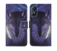 Tnviud Housse Case PU Cuir Cover Flip Etui Coque Protection Skin pour HMD Arc 2 6.52" (Wolf Design)