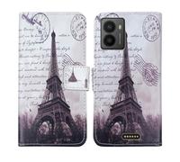 Tnviud Housse Case PU Cuir Cover Flip Etui Coque Protection Skin pour HMD Fusion 2 6.56" (Stamp Tower Design)