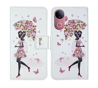 Tnviud Housse Case PU Cuir Cover Flip Etui Coque Protection Skin pour Jovi V50 6.77" (Umbrella Girl Design)