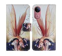 Tnviud Housse Case PU Cuir Cover Flip Etui Coque Protection Skin pour Jovi V50 6.77" (Wing Girl Design)