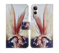 Tnviud Housse Case PU Cuir Cover Flip Etui Coque Protection Skin pour Jovi V50 Lite 5G 6.77" (Wing Girl Design)