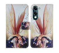Tnviud Housse Case PU Cuir Cover Flip Etui Coque Protection Skin pour Jovi Y29s 5G 6.74" (Wing Girl Design)