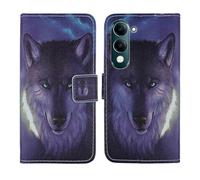 Tnviud Housse Case PU Cuir Cover Flip Etui Coque Protection Skin pour Jovi Y29s 5G 6.74" (Wolf Design)