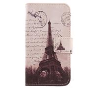 Tnviud Housse Case PU Cuir Cover Flip Etui Coque Protection Skin pour Kalley Silver Max Pro 2 6.5" (Stamp Tower Design)