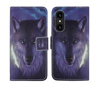 Tnviud Housse Case PU Cuir Cover Flip Etui Coque Protection Skin pour Logicom Aero 6.5" (Wolf Design)