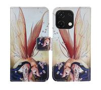 Tnviud Housse Case PU Cuir Cover Flip Etui Coque Protection Skin pour Logicom Cosmo M2 Pro 6.75" (Wing Girl Design)