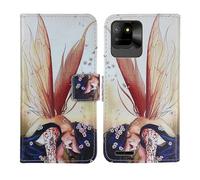 Tnviud Housse Case PU Cuir Cover Flip Etui Coque Protection Skin pour Logicom EZY 2 5" (Wing Girl Design)