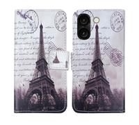 Tnviud Housse Case PU Cuir Cover Flip Etui Coque Protection Skin pour Logicom Orion E1 Plus 6.75" (Stamp Tower Design)