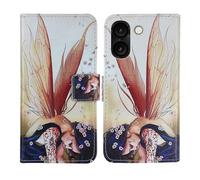 Tnviud Housse Case PU Cuir Cover Flip Etui Coque Protection Skin pour Logicom Orion E1 Plus 6.75" (Wing Girl Design)