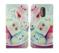 Tnviud Housse Case PU Cuir Cover Flip Etui Coque Protection Skin pour Logicom Posh 402 1.77" (Lovely Design)