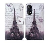 Tnviud Housse Case PU Cuir Cover Flip Etui Coque Protection Skin pour Logicom Smart Pro 6.7" (Stamp Tower Design)