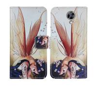 Tnviud Housse Case PU Cuir Cover Flip Etui Coque Protection Skin pour Maxcom MS572 4G 5.71" (Wing Girl Design)