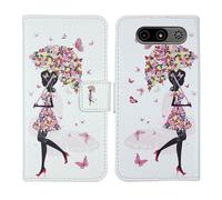 Tnviud Housse Case PU Cuir Cover Flip Etui Coque Protection Skin pour MyPhone 7340 LTE 2.8" (Umbrella Girl Design)