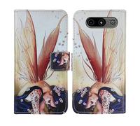 Tnviud Housse Case PU Cuir Cover Flip Etui Coque Protection Skin pour MyPhone 7340 LTE 2.8" (Wing Girl Design)