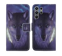 Tnviud Housse Case PU Cuir Cover Flip Etui Coque Protection Skin pour Neow Safe Plus 6.56" (Wolf Design)