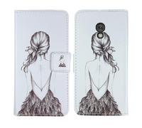 Tnviud Housse Case PU Cuir Cover Flip Etui Coque Protection Skin pour Nokia 235 4G (2024) / 215 4G (2024) / 220 4G (2024) 2.4" (Back Girl Design)