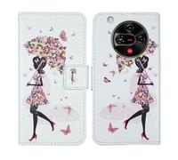 Tnviud Housse Case PU Cuir Cover Flip Etui Coque Protection Skin pour Nubia Focus 2 5G 6.7" (Umbrella Girl Design)