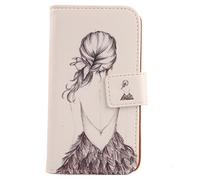 Tnviud Housse Case PU Cuir Cover Flip Etui Coque Protection Skin pour Olympia Joy II 2.4" (Back Girl Design)