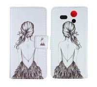 Tnviud Housse Case PU Cuir Cover Flip Etui Coque Protection Skin pour Olympia Star 2.4" (Back Girl Design)