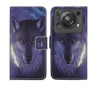 Tnviud Housse Case PU Cuir Cover Flip Etui Coque Protection Skin pour Oukitel C60 / C60 Pro 6.88" (Wolf Design)