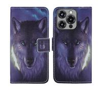 Tnviud Housse Case PU Cuir Cover Flip Etui Coque Protection Skin pour Oukitel C69 7.2" (Wolf Design)