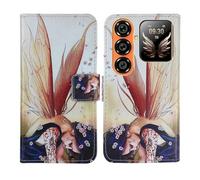 Tnviud Housse Case PU Cuir Cover Flip Etui Coque Protection Skin pour OUKITEL P2 Plus 5G 6.7" (Wing Girl Design)