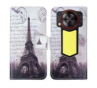 Tnviud Housse Case PU Cuir Cover Flip Etui Coque Protection Skin pour Oukitel WP53 / Oukitel WP53 S/Oukitel WP53 Pro 6.52" (Stamp Tower Design)