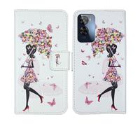 Tnviud Housse Case PU Cuir Cover Flip Etui Coque Protection Skin pour SPC Discovery 2 ME 6.75" (Umbrella Girl Design)