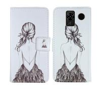 Tnviud Housse Case PU Cuir Cover Flip Etui Coque Protection Skin pour SPC Talk 2 / Talk 2 GO 1.77" (Back Girl Design)