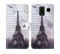 Tnviud Housse Case PU Cuir Cover Flip Etui Coque Protection Skin pour SPC Talk 2 / Talk 2 GO 1.77" (Stamp Tower Design)